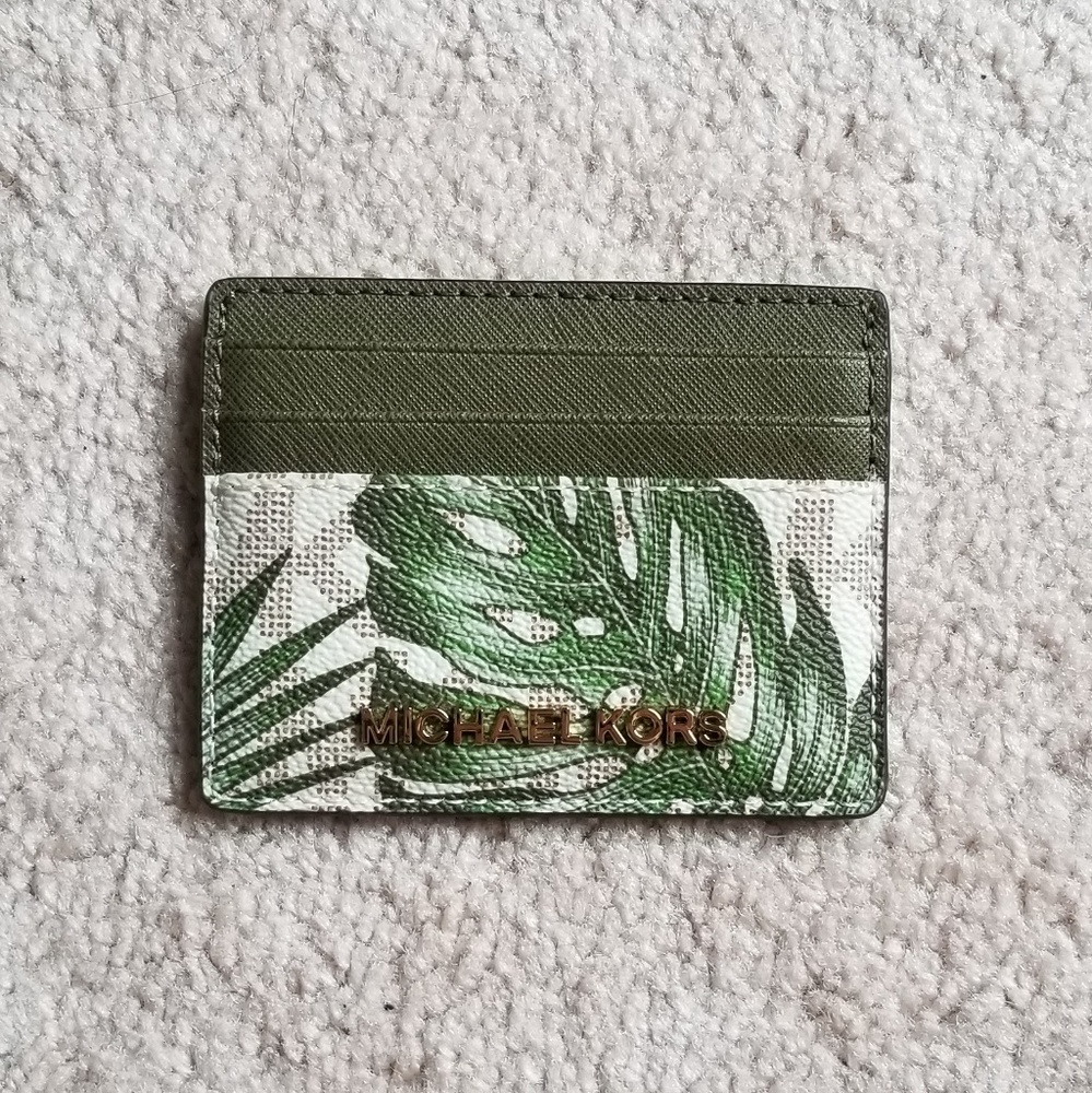 Michael Kors Jet Set Travel Palm Print Cardholder
